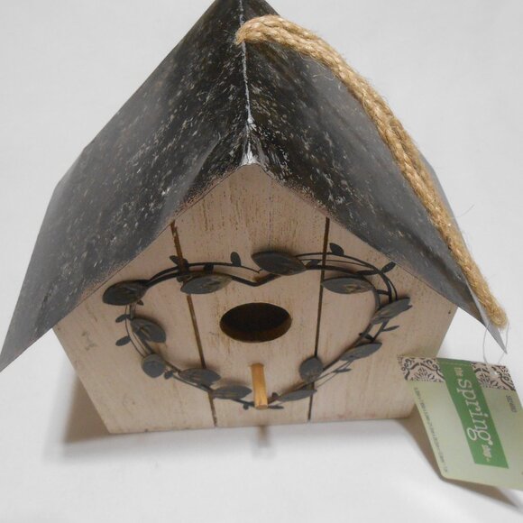 NEW HOBBY LOBBY DECORATIVE HANGING BIRD HOUSE METAL ROOF w/ 2 OPENINGS SPRING 🦅 - Picture 2 of 13